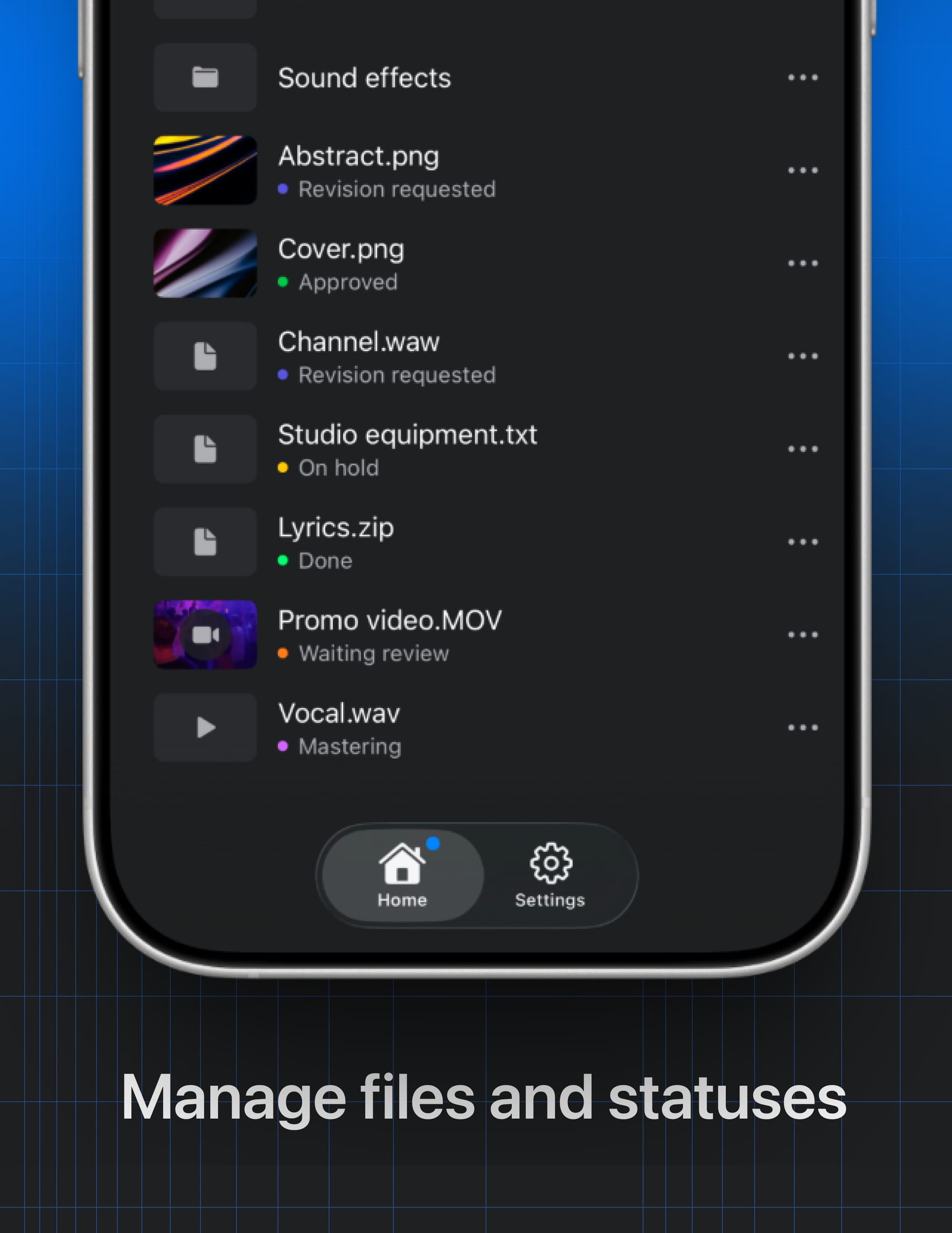 Pibox iOS app files and statuses
