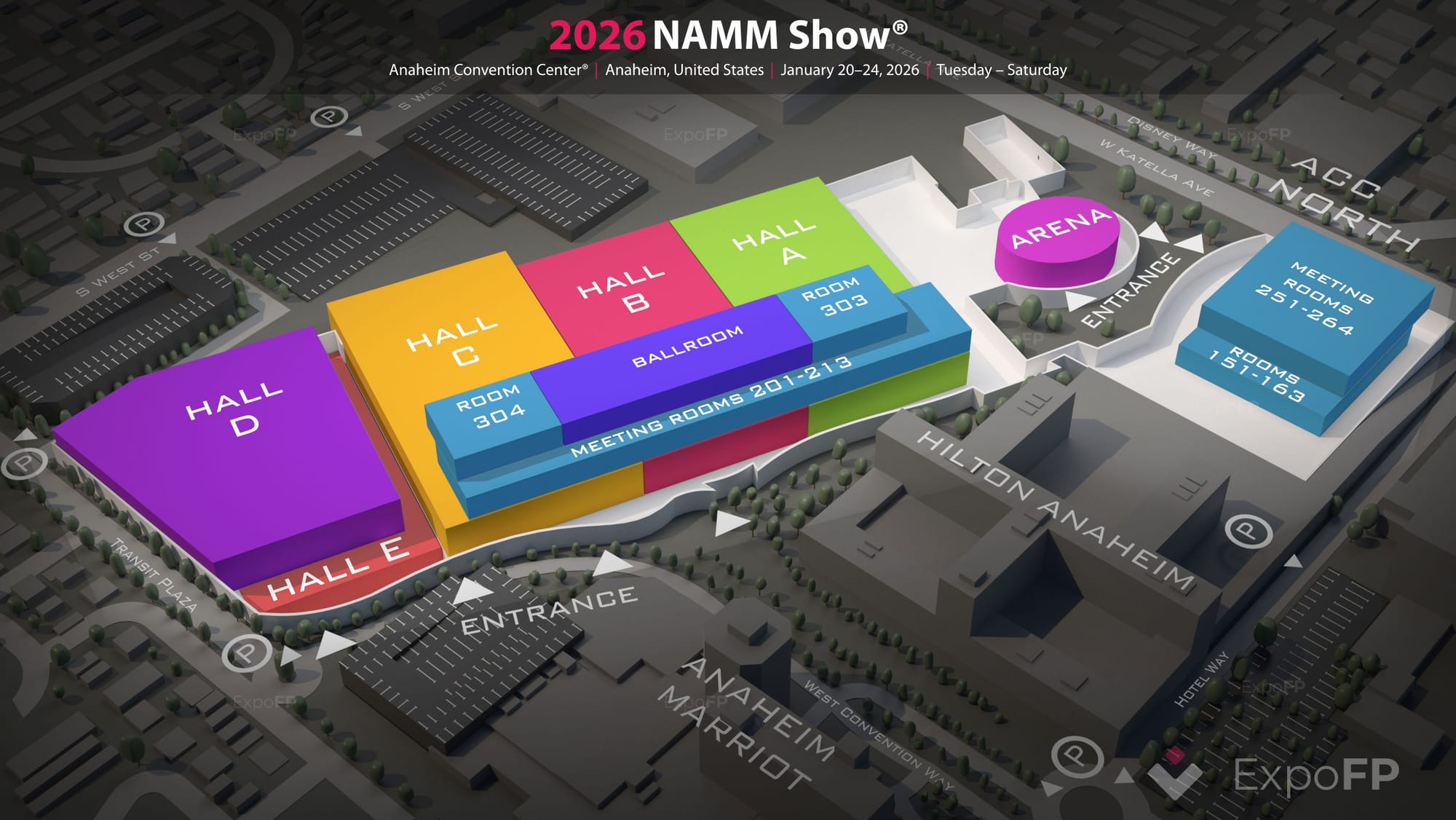 NAMM Show 2026 map Anaheim Convention Center